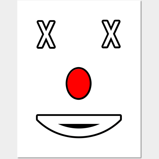 Clownface Emoji Design Wall Art by atomstartup